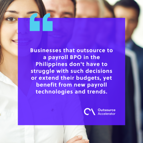 Leveraging a payroll provider's technology and expertise