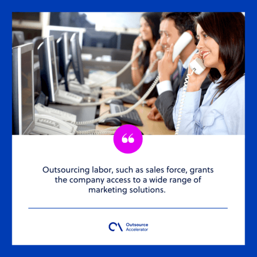 An in-house sales force is cheaper than outsourcing