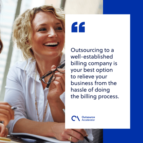 Outsourcing ensures security in the billing process