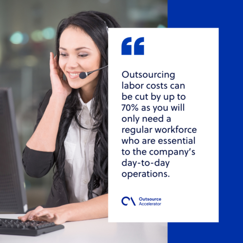 Outsourcing reduces training and labor costs of employees
