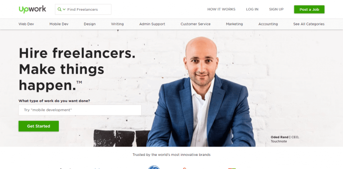 Upwork homepage