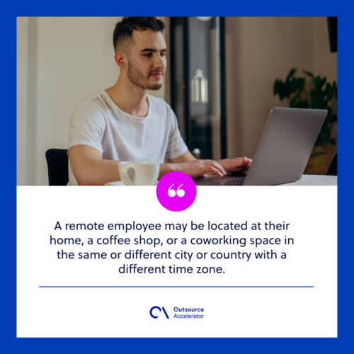 Remote employee working from home