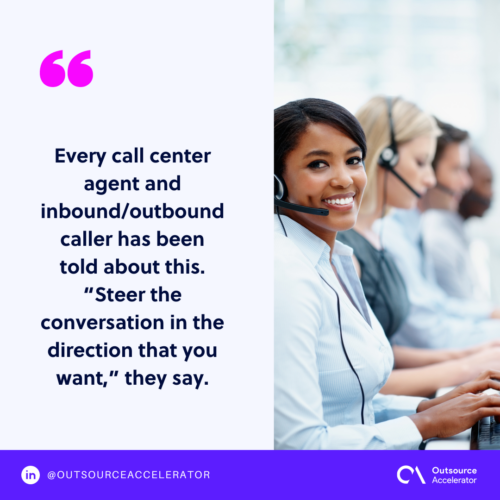 Agent steering a conversation while selling over the phone
