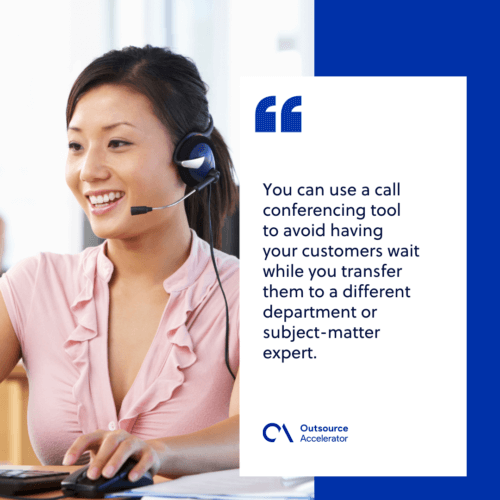 Call conferencing call center tool
