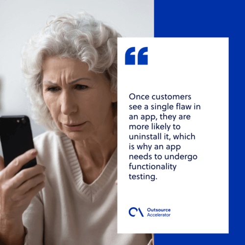 Functionality testing in mobile app development