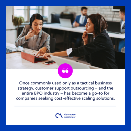 Customer support outsourcing definition