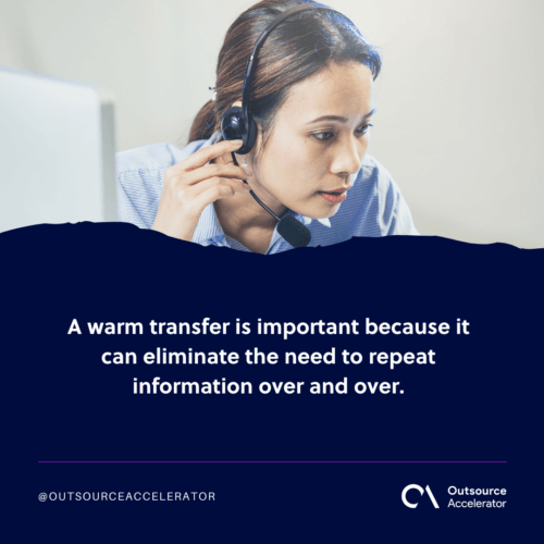 Why is warm transfer important