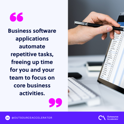 Advantages of using business software applications for a startup