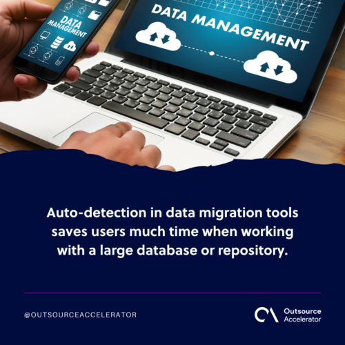 Auto-detection of missing items in data migration tools