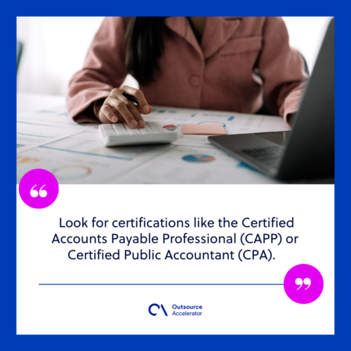 Skills and qualifications of an accounts payable specialist
