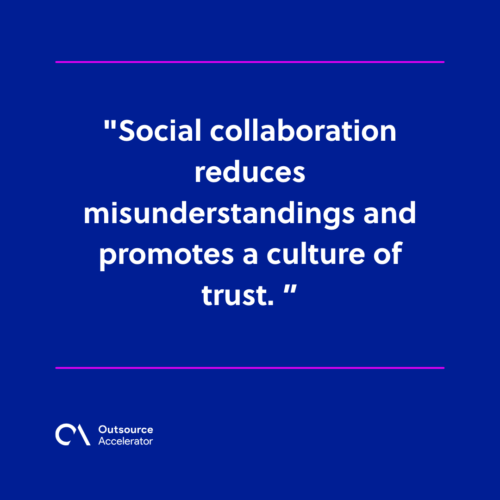 Improved communication and team dynamics through social collaboration