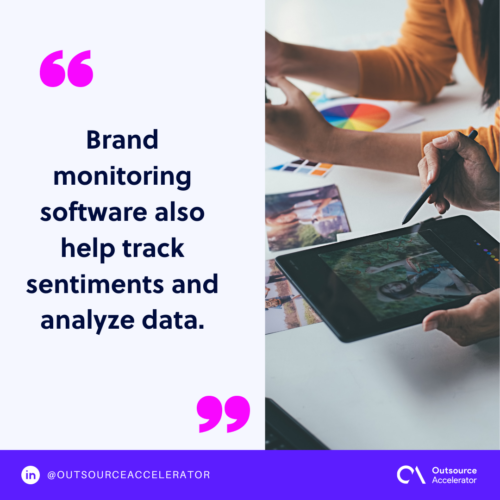 Analysis and reporting tools for brand monitoring software