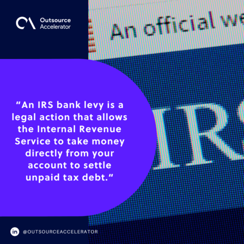 What is an IRS bank levy