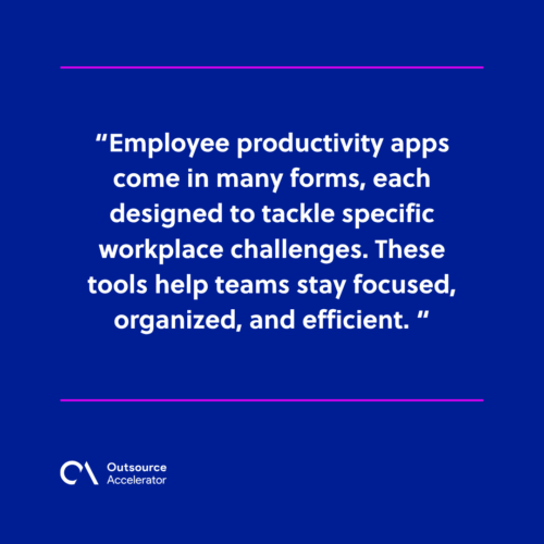5 Types of employee productivity apps