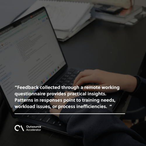 Feedback collected from a remote working questionnaire