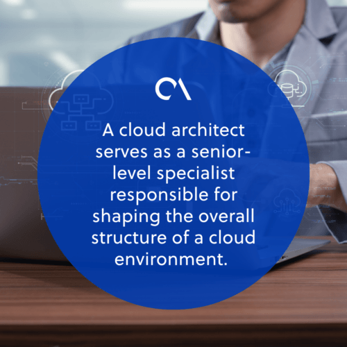 A cloud architect shapes the overall structure of a cloud environment