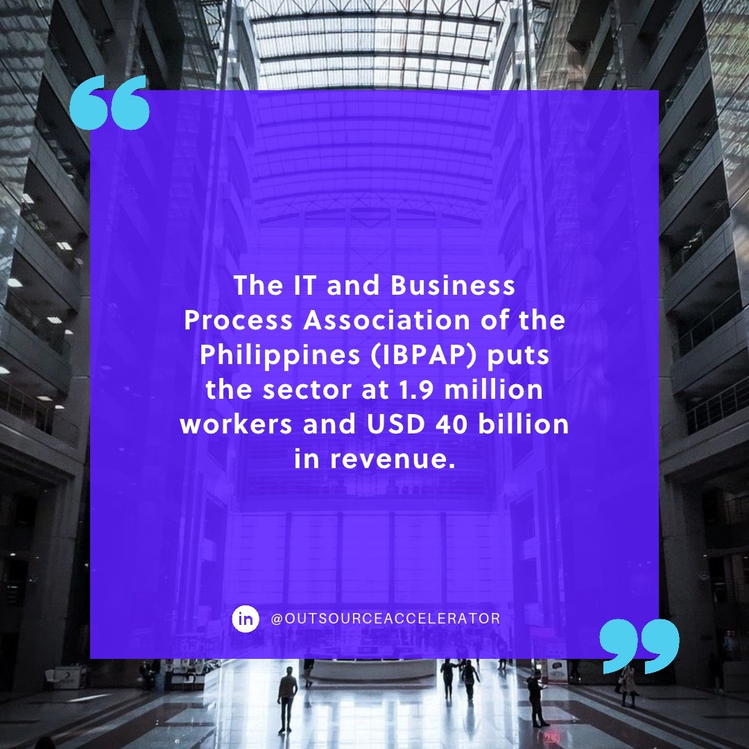 Business process outsourcing (BPO) - vast office atrium with small figures crossing the floor