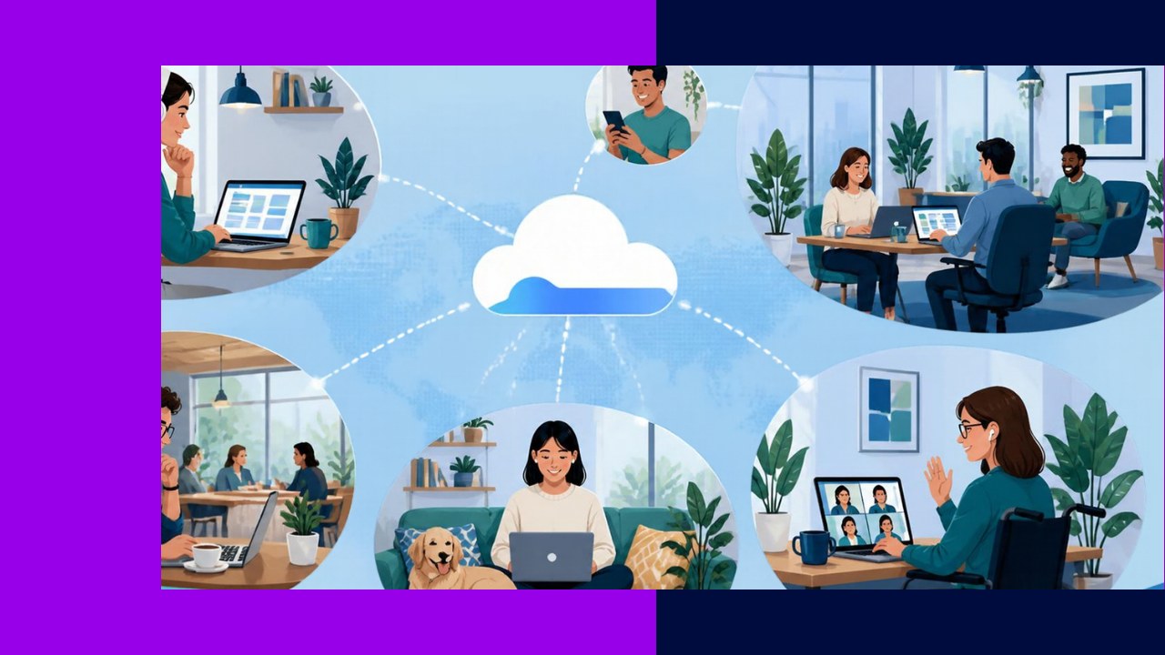 Hybrid-first workplaces where remote is the default and the office is optional