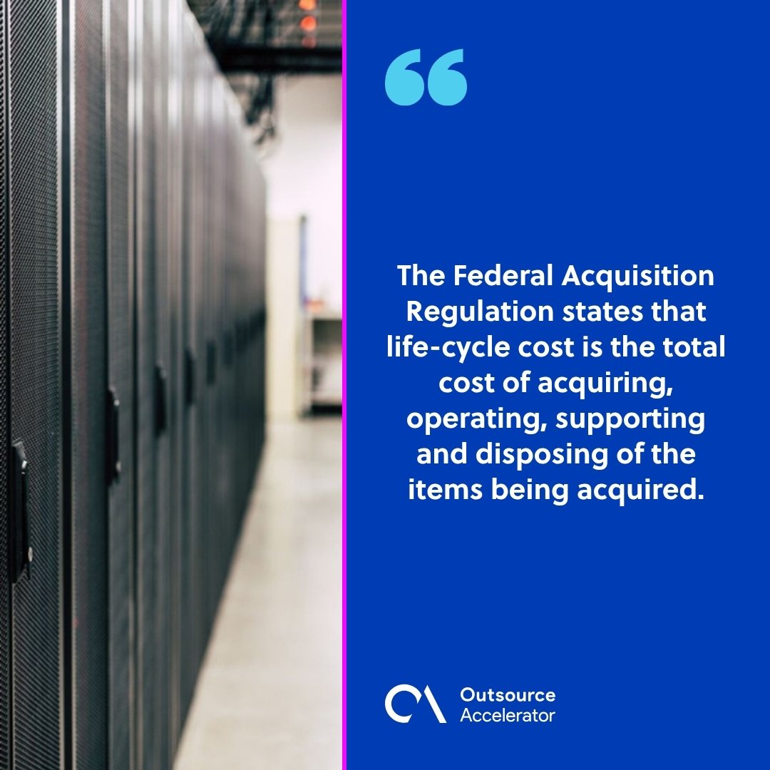 Total cost of ownership - a receding row of server cabinets along a data centre aisle